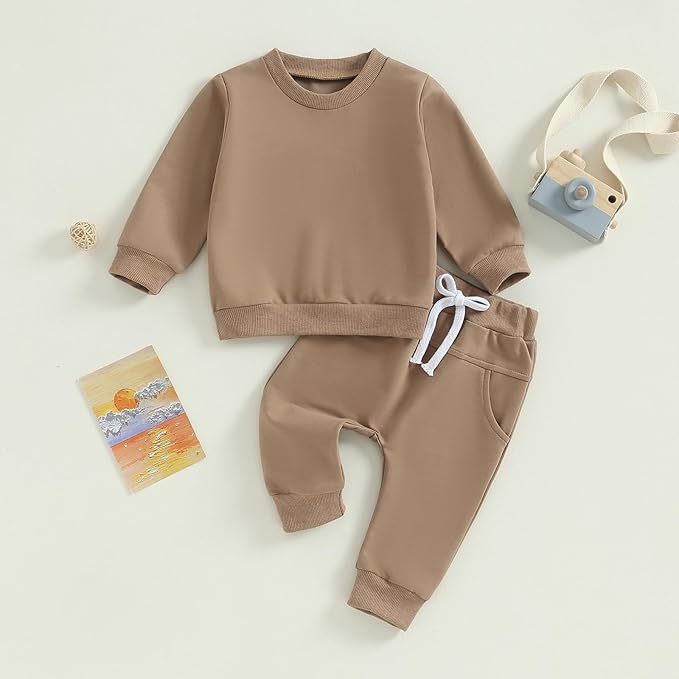 Tiaham Baby Boy Clothes Girl Outfits Fashion Sweatshirt Sweat Pant Kids Toddler Tops Pant Sets