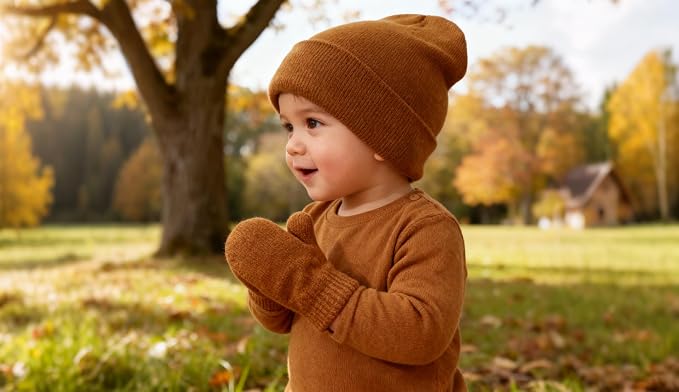Baby Hats and Mittens Set Infant Toddler Beanie Cap Newborn Gloves - Image 4