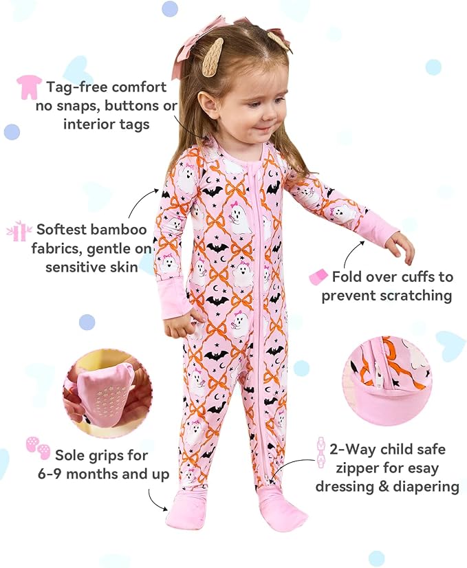 babee Reshinee Viscose derived from bamboo Baby Pajamas Convertible Footie - Image 2