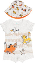 Disney Baby Boys' 2-Piece Romper and Bucket Hat Set Newborn to Infant by Disney