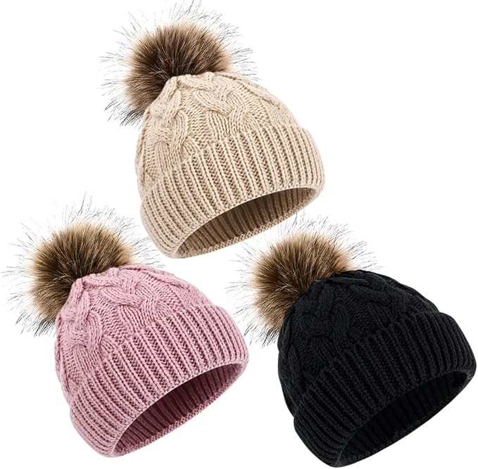 DANMY Baby Beanie Hat, Infant Newborn Toddler Winter Warm Knit Cap by DANMY
