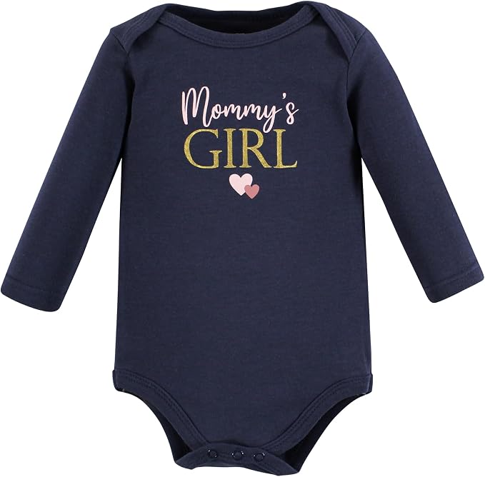 Hudson Baby Baby Girls' Cotton Long-sleeve Bodysuits 3-pack - Image 5