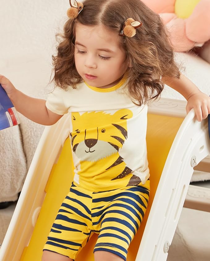 babee Reshinee Bamboo Viscose Toddler Boys Pajamas Set, Short Sleeve Kids - Image 8