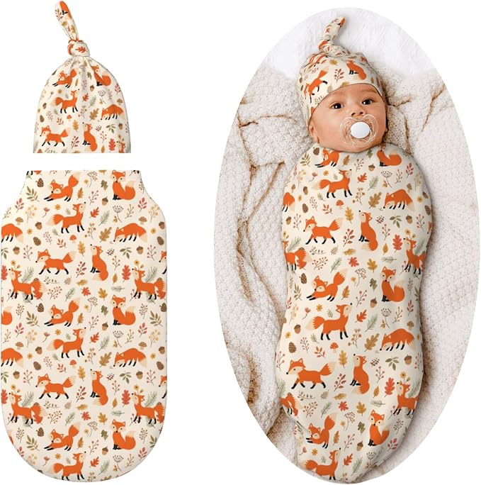 Fox Swaddle Blankets Soft Receiving Blanket Baby Swaddle Wrap by Figtihw