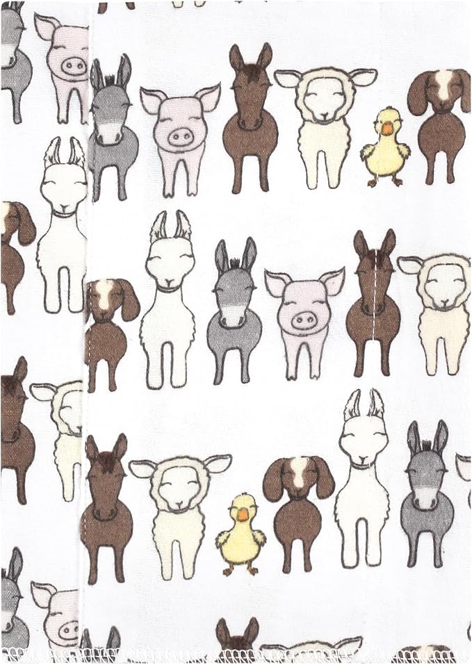 Luvable Friends Hudson Baby Flannel Burp Cloths 7pk, Farm Pals Gray - Image 2