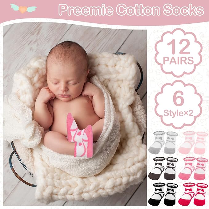 Toulite 12 Pairs Preemie Ankle Socks - Image 3