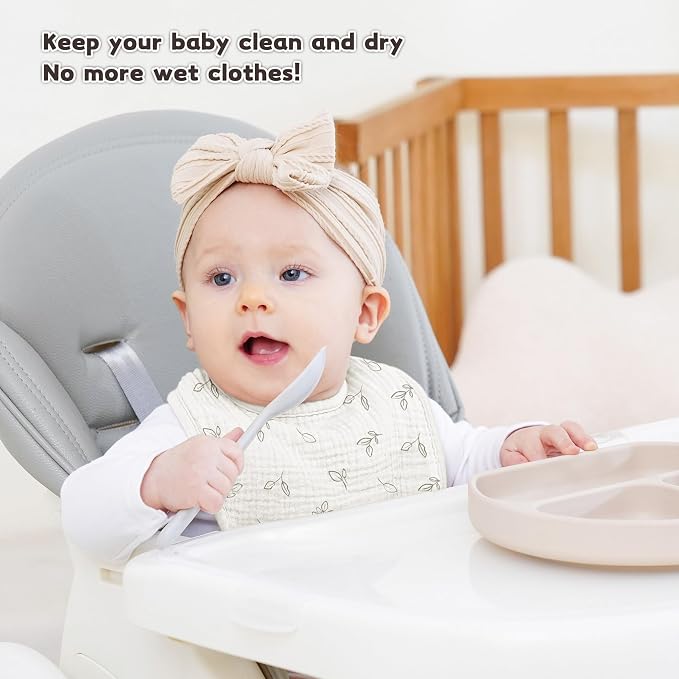 Susurration Muslin Baby Drool Bibs 6Pack Soft Square Adjustable Baby Bandana - Image 2