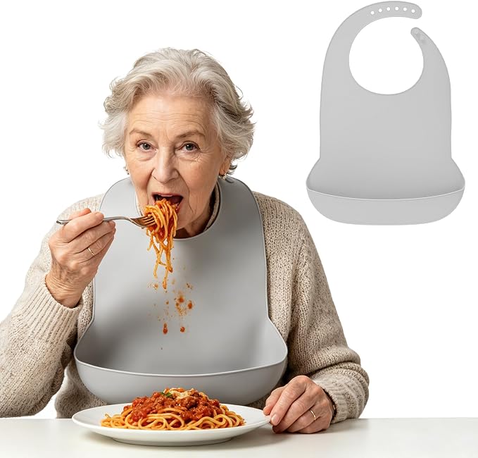 Adult Silicone Bibs | Adjustable Waterproof Clothing Protector - Image 2