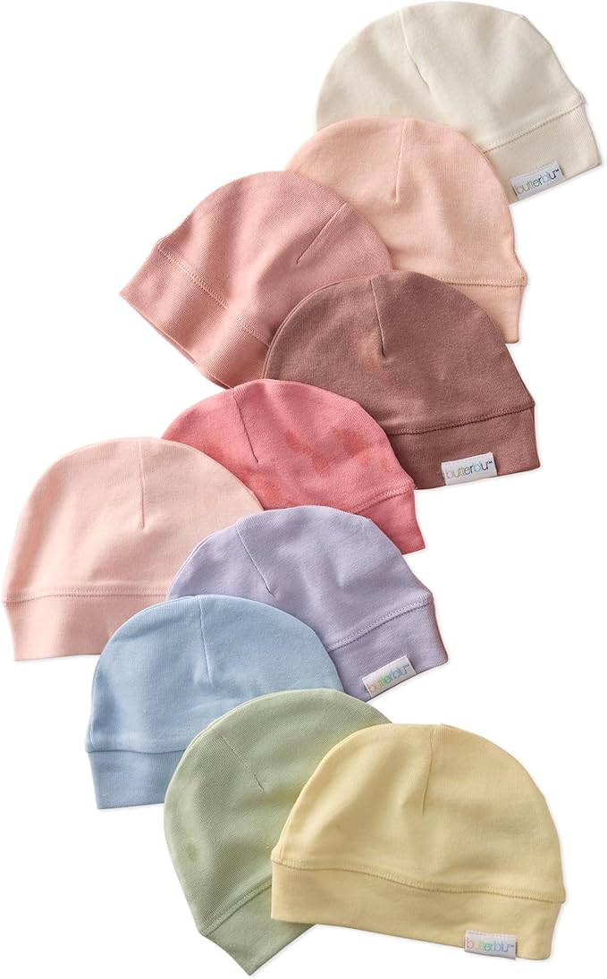 Butterblu Charlie 10-Pack Caps 100% Organic Cotton Beanie Hats | GOTS certified by Butterblu