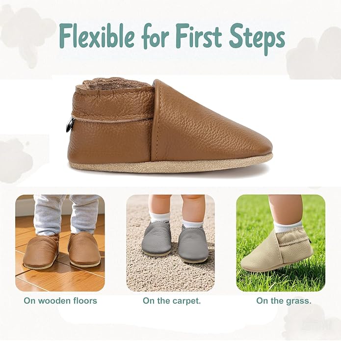 Genuine Leather Baby Booties Soft Sole Toddler Walking Shoes - Image 5