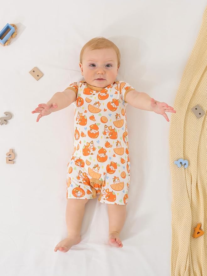 GUISBY Baby Rayon Romper Pajamas, 0-24M | Silky Soft Feel，Snap Closure，Footless - Image 7