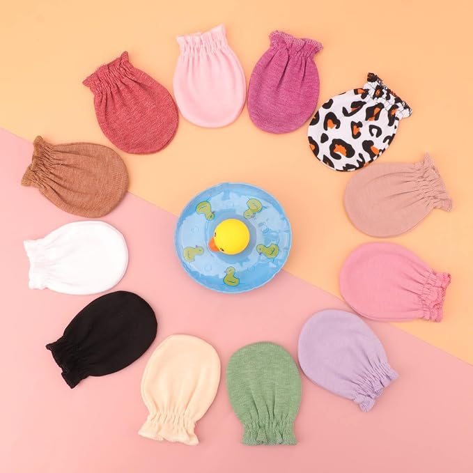 BQUBO 12 Pairs Baby Mittens Newborn Infant Mittens No Scratch Cotton Elastic - Image 3