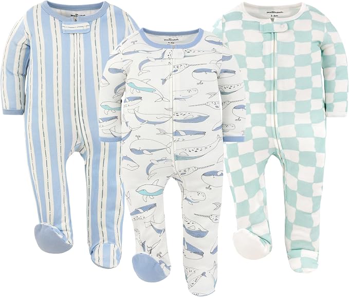 The Peanutshell 3pk Footed Sleepers by ThePeanutshell