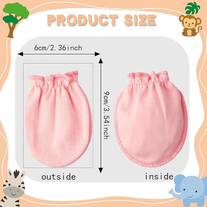 Baby Mittens 0-6 Months No Scratch 100% Cotton Gloves - Image 2