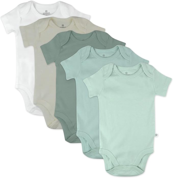 HonestBaby 5-pack Short Sleeve Bodysuits One-piece 100% Organic Cotton by HonestBaby