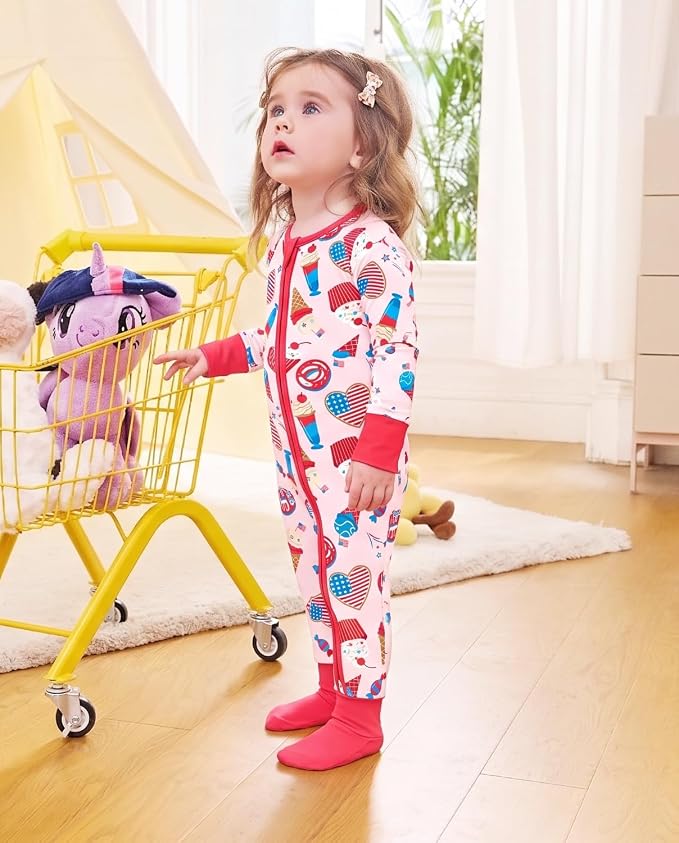 babee Reshinee Viscose Derived from Bamboo Baby Footie Pajamas Convertible - Image 6
