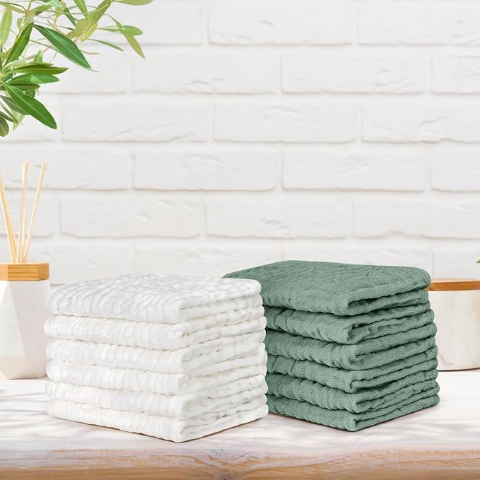 Accmor 12 Pack Muslin Burp Cloths 100% Cotton 20''x10'' Large Extra Soft and - Image 7