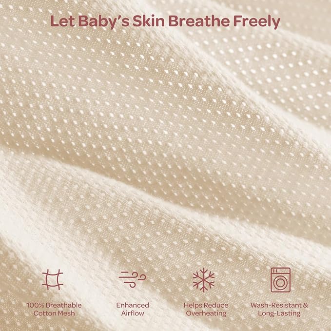 Momcozy Airflow Baby Swaddle, 100% Cotton Lightweight & Ultra Breathable | Ideal - Image 2