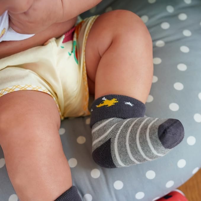 RATIVE Newborn Baby Socks 0-6, 6-12 Months Terry Turn Cuff Socks - Image 7