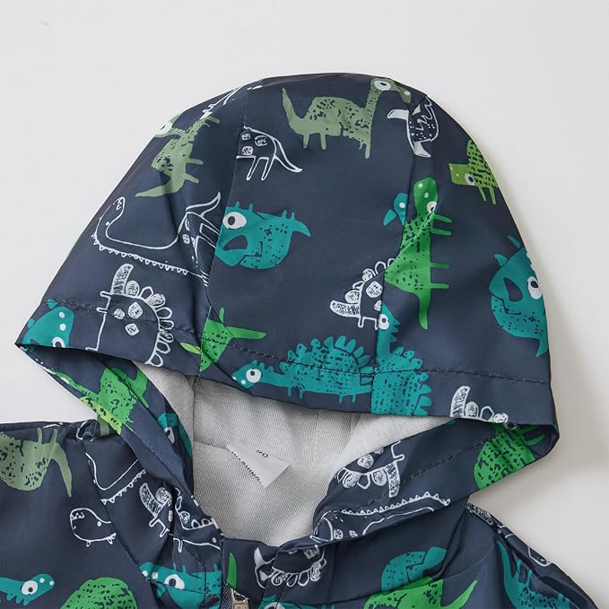 FYMNSI Toddler Baby Boys Girls Hooded Jacket Windbreaker Lightweight Dinosaur - Image 5