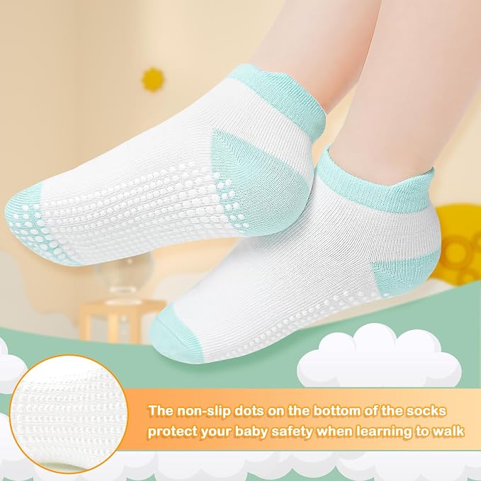 GRPSKCOS Non Slip Toddler Socks 15 Pairs Toddler Grip Anti Skid Low Cut Socks - Image 4