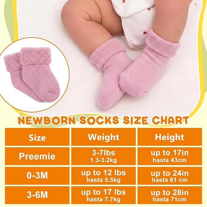 Twistover 10 Pairs Preemie Cotton Turn Cuff Socks - Image 2