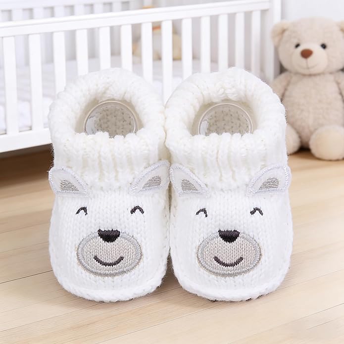 2 Pairs Baby Booties Newborn First Walkers Cozy Shoes Warm Knit Soft Booties - Image 3