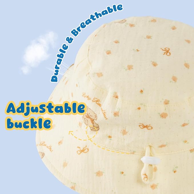Muslin Baby Sun Hat Sun Protection Baby Toddler Bucket Hats - Image 4