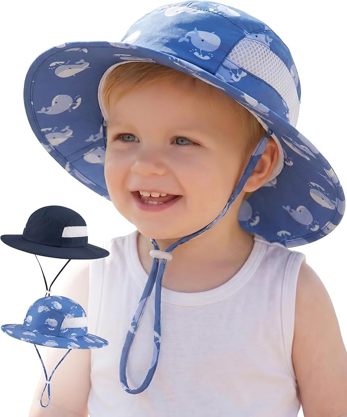 HONGTEYA 2 Pack Baby Sun Hat Infant Toddler Boys Girls Sun Protection Bucket by HONGTEYA