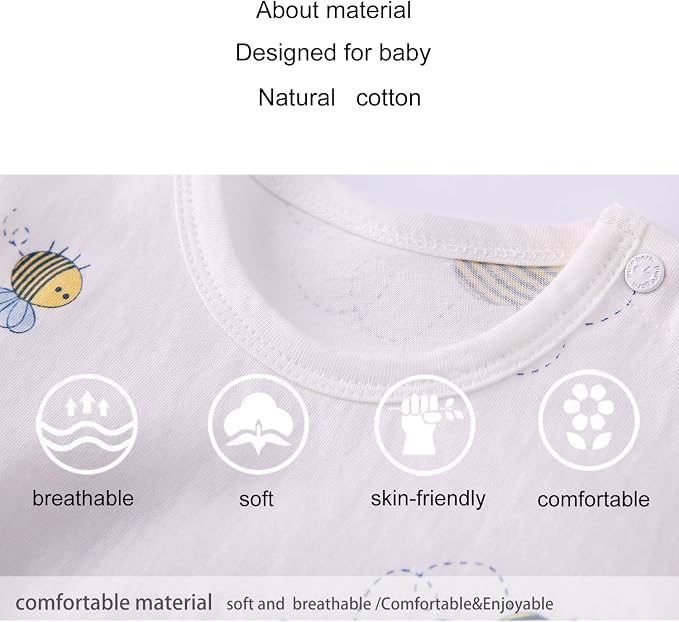 pureborn Baby Girls Boys Bodysuit Super Soft Cotton Romper 0-24 Months | - Image 7