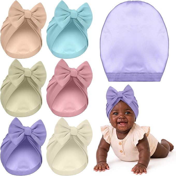 6 Pcs Newborn Satin Bonnet for Infant Months by Bunnycool