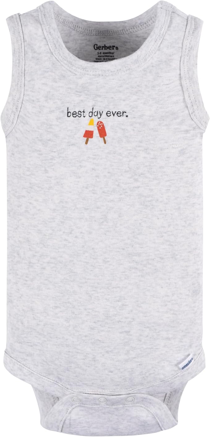 Gerber Baby Boys Multi-Pack Sleeveless Onesies Bodysuit - Image 3