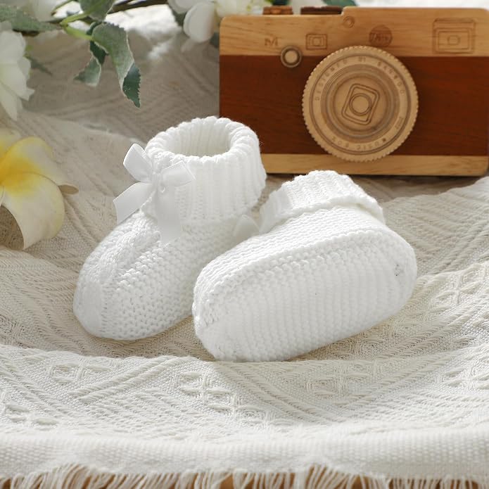 Baby Booties Newborn 100% Cotton Cozy Knit First Shoes | Soft Cute Shower Gift - Image 4