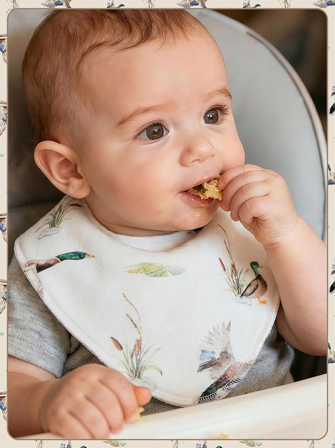 4 Pcs Baby Bandana Bib Cute Baby Nursery Decor Cotton Newborn Infant Feeding - Image 4