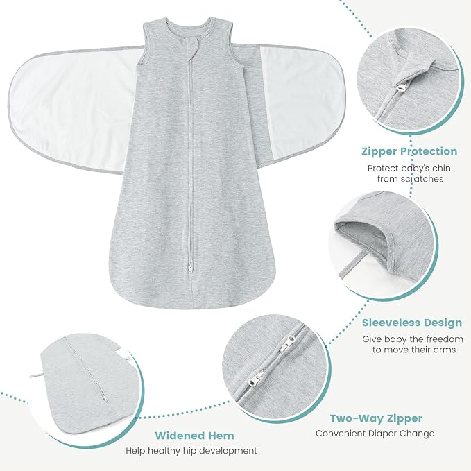 Baby Swaddle Sleep Sack, 1.0 Tog New-Parent-Friendly Swaddle - Image 2