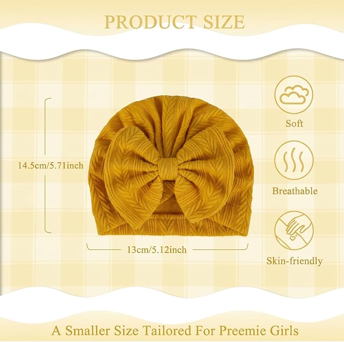 Newborn Baby Girl Hats Mittens Set Cotton - Image 7