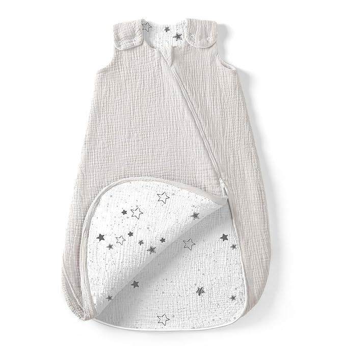 lulumoon Sleep Sack Muslin for Baby: Cotton Wearable Blanket for 9-15 Months - Soft Lightweight Ideal for Nursery Lounge Nighttime Naptime 12-18 Months