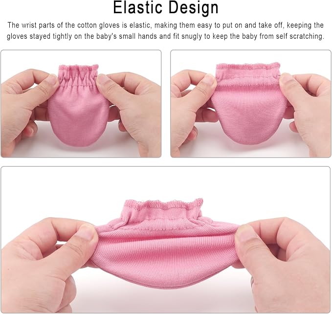 BQUBO 12 Pairs Baby Mittens Newborn Infant Mittens No Scratch Cotton Elastic - Image 6