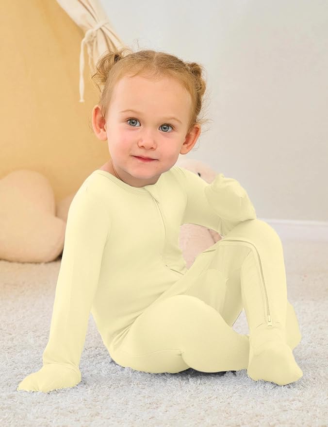 Jimonda Unisex Baby Zipper Footies Pajamas 3-Pack - Image 3