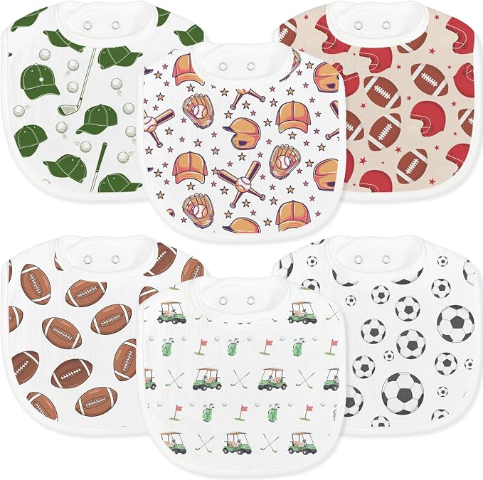 Baby Bibs for Baby Boys Girls 6-Pack by Unknown