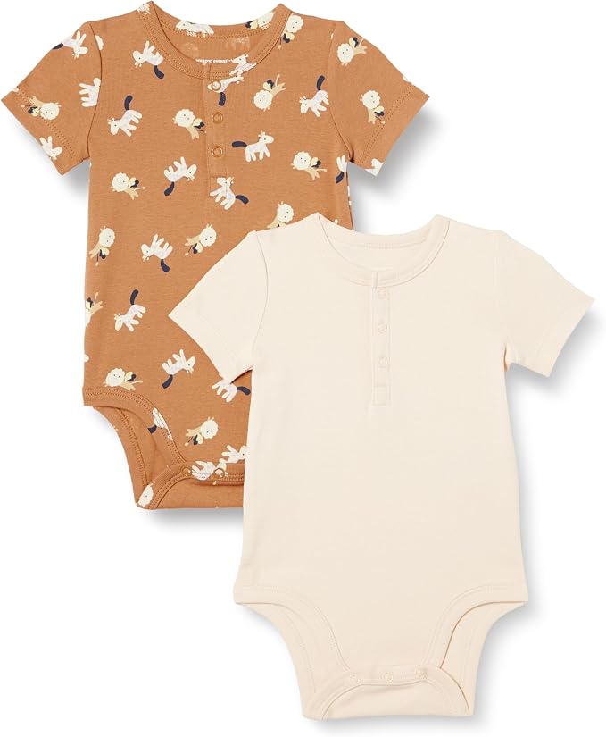 Amazon Essentials Unisex Babies' Short Sleeve Henley Bodysuit by AmazonEssentials