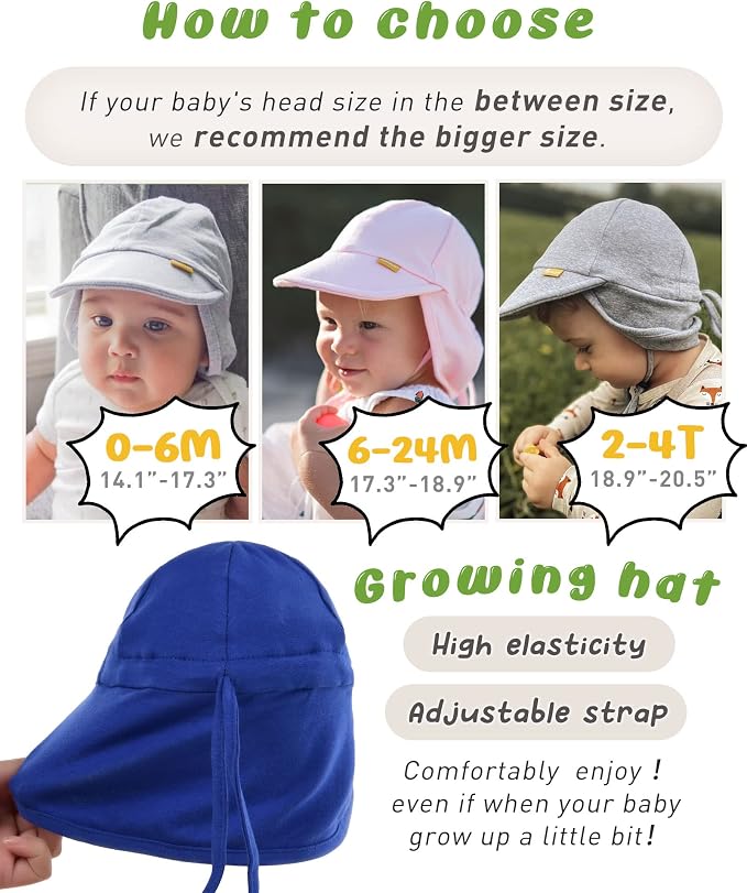 FURTALK Baby Sun Hat UPF 50+ UV Ray Sun Protection Cotton Toddler Hats - Image 5