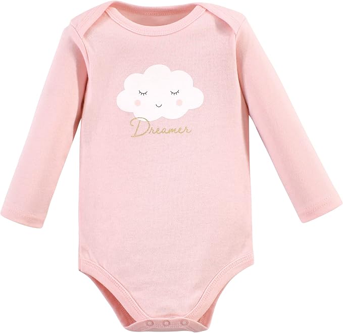 Hudson Baby Baby Girls' Cotton Long-sleeve Bodysuits 3-pack - Image 3