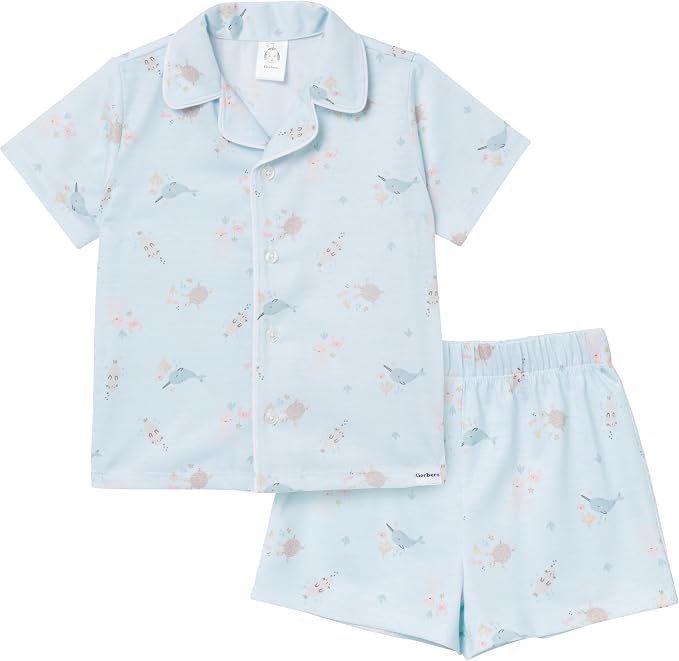 Gerber Baby & Toddlers Girls 2 Piece Coat Style Pajama Short Set by Gerber