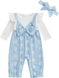 Newborn Baby Girl Clothes Ruffle Sleeve Jumpsuit Corduroy Floral by mlpeerw