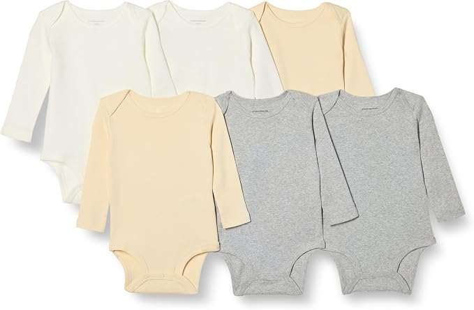 Amazon Essentials Unisex Babies' Long-Sleeve Cotton Bodysuits by AmazonEssentials