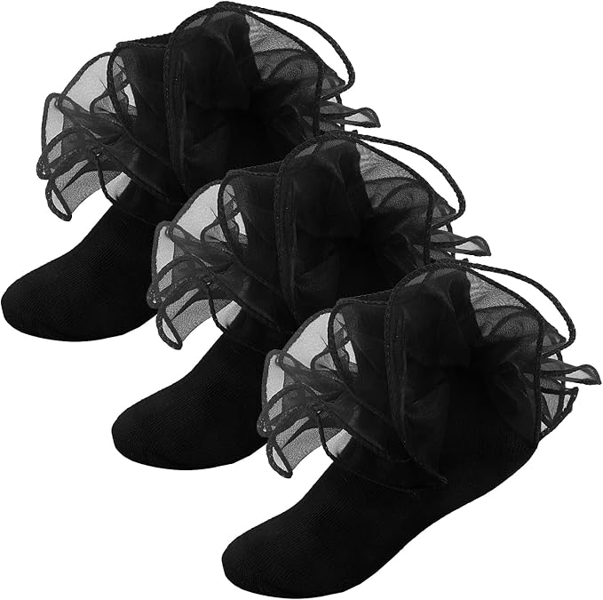 Baby Girl Ruffle Socks Cute Infant Lace Frilly Fancy Dress Socks by MKYSZLTSOCKS-EnjoyComfort