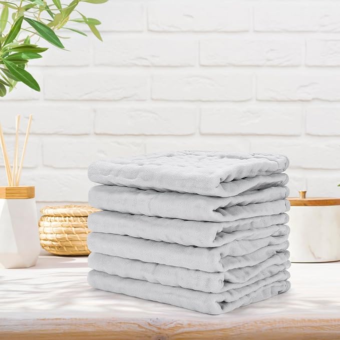 Accmor 6 Pack Muslin Burp Cloths 100% Cotton 20''x10'' Large Extra Soft and - Image 6