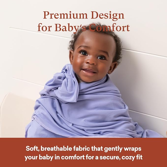4-Pack Stretchy Swaddle Blankets, 47x47 Baby Receiving Blankets | Soft - Image 6