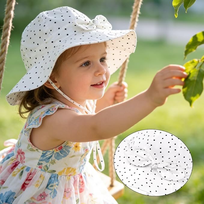 Baby Girl Sun Hat Kids Summer Beach Wide Brim Hats Toddler Bucket Hat - Image 4